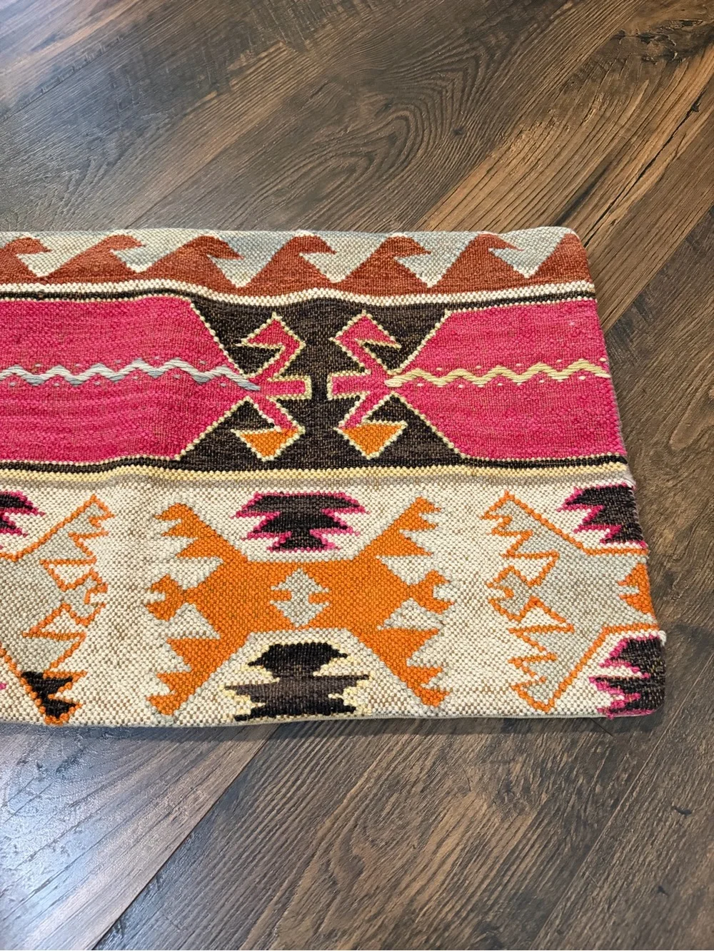 Pottery Barn Kilum Lumbar Pillow Cover Multicolored Wool Cotton Size 16” X 26”